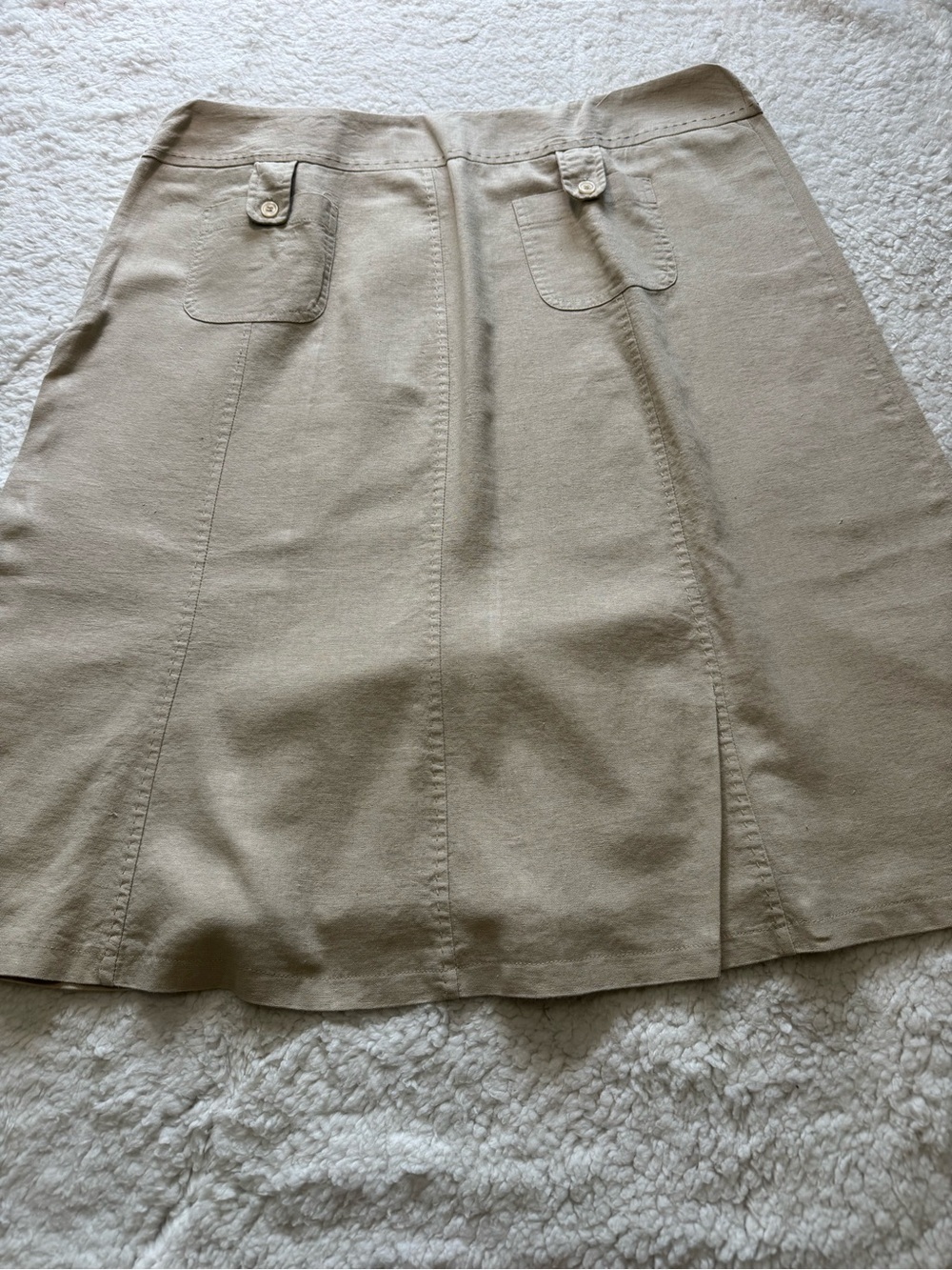 Elementz Beige A-Line Skirt with Back Button Tabs